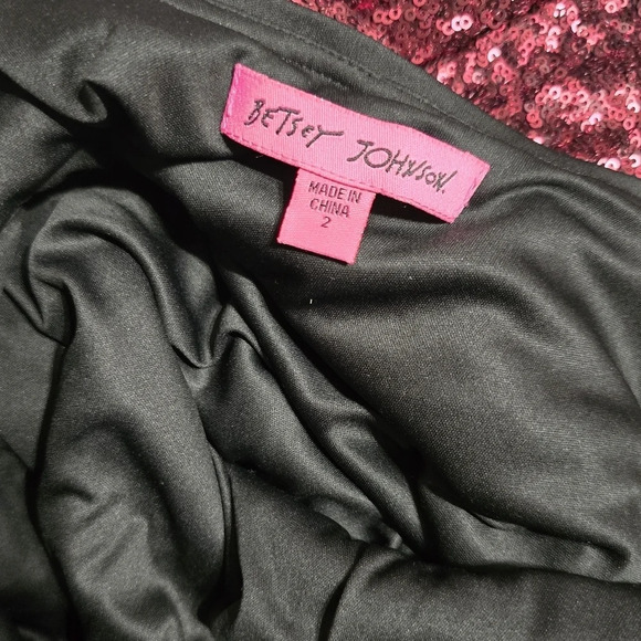 Betsy Johnson Dark Red Sequined Shift Dress, Low Scoop Back, Fully Lined, EUC! - Picture 9 of 12